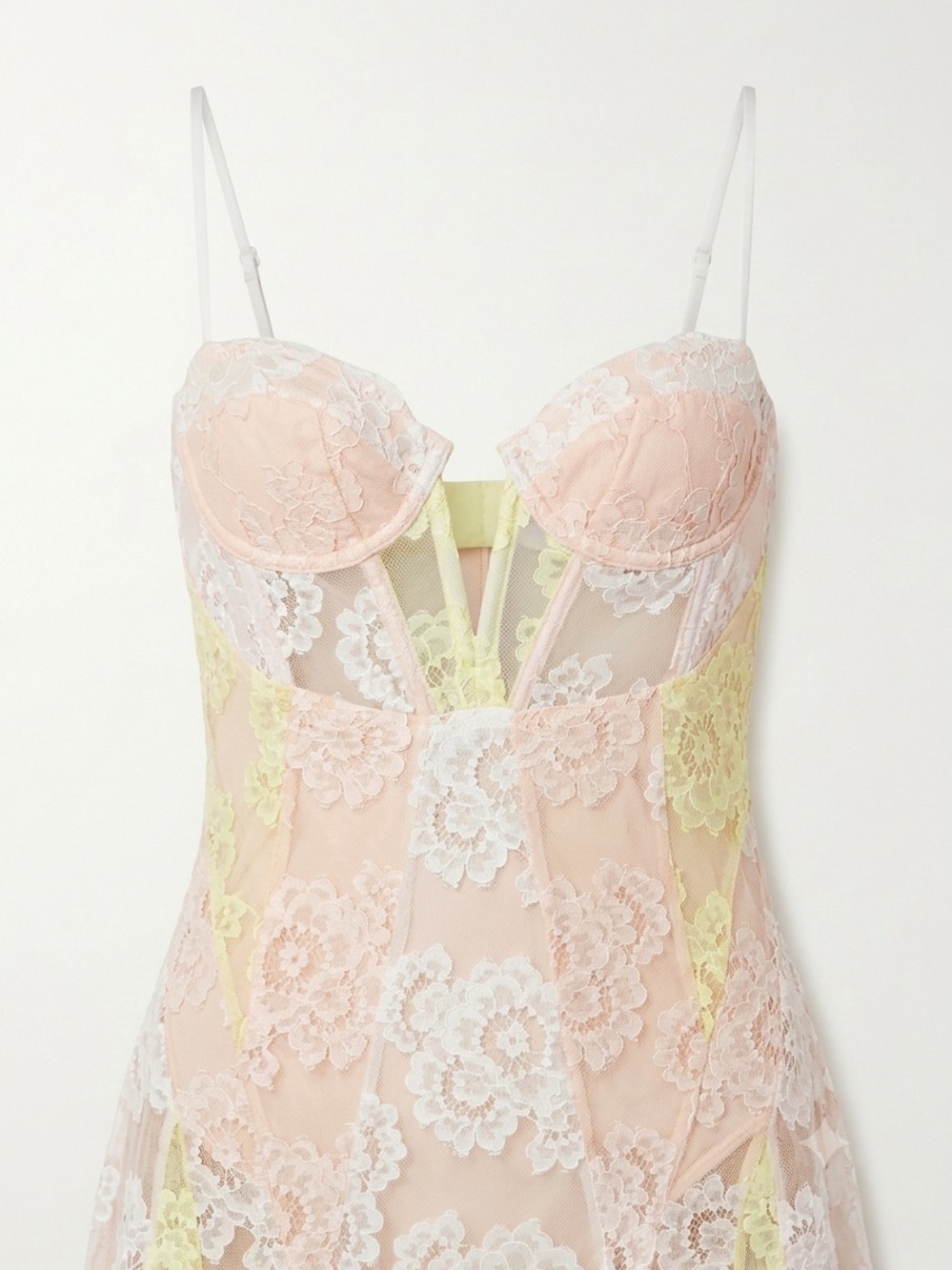 For Love & Lemons Blossom Maxi Dress Multi Pastel Lace XS NWT Sold Out Revolve - Picture 2 of 8